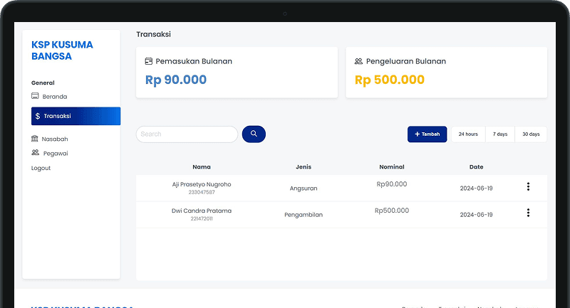 Koprasi System for admin and User